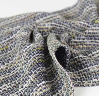 Z6351 LINTON Textile Tweed Made In England Viola Blu X Verde X Bianco[Tessile] LINTON Sottofoto