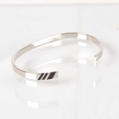 BR-1 Bracciale in onice nero regimental prodotto in Giappone