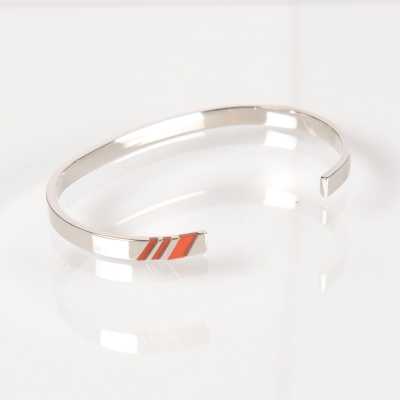 BR-2 Bracciale Made in Japan Regimental Agata rossa
