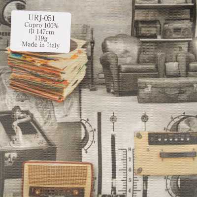 URJ-051 Prodotto in Italia Fodera stampata 100% Cupro con motivo di musica classica