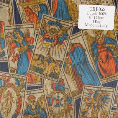 URJ-052 Made in Italy Cupro 100% Fodera stampata, motivo Pop Card