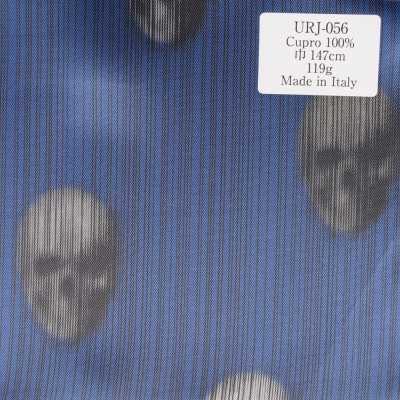 URJ-056 Prodotto in Italia Fodera stampata in cupro 100% con motivo scheletro horror scuro