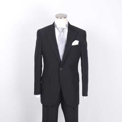 EFW-BKS Completo nero in tessuto Cerruti italiano, abbigliamento semi-formale