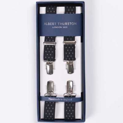 ATX-2447 Bretelle Albert Thurston a X con chiusura a clip a 4 punti 25 mm elastiche (gomma)