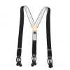 SR-BLACK Bretelle SR-BLACK EXCY nere tinta unita 2 in 1 elastiche da 35 mm