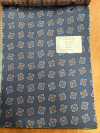 URJ-070 Made In Italy 100% Cupra Fodera Stampata, Fantasia Floreale Piccola, Blu