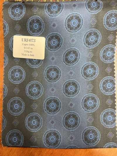 URJ-073 Prodotto in Italia Fodera stampata in cupro 100%, sfumatura blu navy