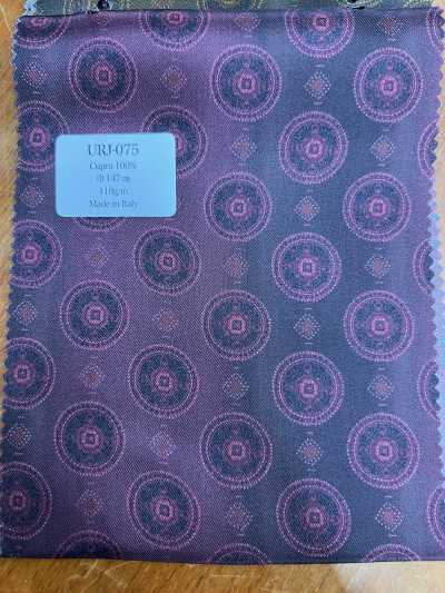 URJ-075 Prodotto in Italia Fodera stampata in cupro 100% sfumatura rosso scuro