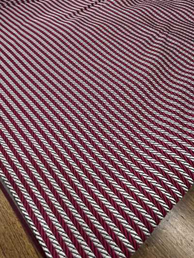 AI-14 Jacquard di seta a righe orizzontali bordeaux x argento [Outlet]