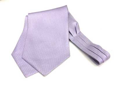 AS-112 Cravatta ascot in seta prodotta in Giappone, viola con glitter