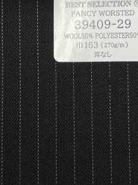 39409 FANCY WORSTED Lana Poliestere Antipiega Chalk Stripe[Tessile] Società Per Azioni Kunishima Co., Ltd. Sottofoto