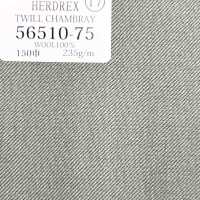 56510-75 25SSHERDREX [TWILL CHAMBRAY] Twill Chambray, Senza Motivo, Verde[Tessile] Società Per Azioni Kunishima Co., Ltd. Sottofoto