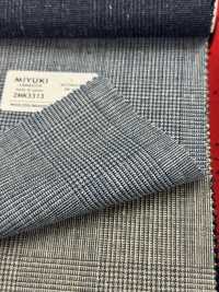 2MK3313 25SS MIYUKI Tessuto MOTOMACHI Azzurro Chiaro Check[Tessile] Lanificio Miyuki Sottofoto
