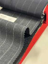 2MN3391 25SS MIYUKI Textile GINZA Charcoal Heaven Grey Stripe[Tessile] Lanificio Miyuki Sottofoto
