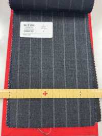 2MN3391 25SS MIYUKI Textile GINZA Charcoal Heaven Grey Stripe[Tessile] Lanificio Miyuki Sottofoto