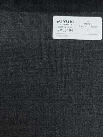 2ML3194 26SS Miyuki Tessuto MIYUKI Essentials TROPICS grigio antracite tinta unita