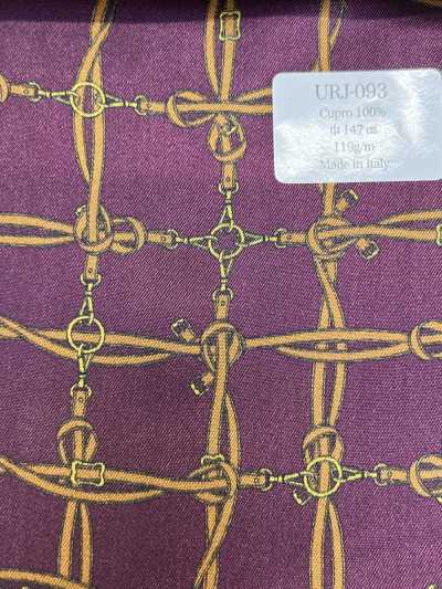 URJ-093 Made in Italy Cupro 100% fodera stampata Belt Check rosso vino