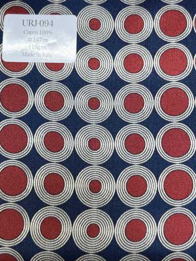 URJ-094 Prodotto in Italia Cupro 100% fodera stampata a pois multipli rosso × blu navy