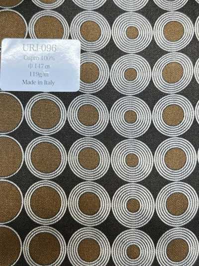 URJ-096 Prodotto in Italia 100% Cupro Fodera stampata a pois multipli Marrone × Nero