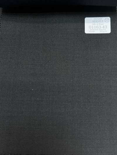 01163-43 25AW HERDREX [Seta e lana] Seta e lana grigio carbone tinta unita