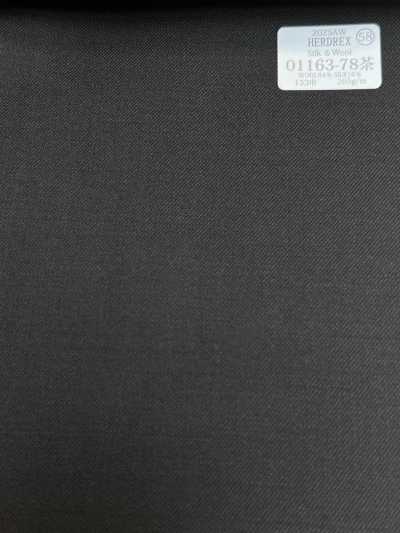 01163-78 26AW HERDREX [Seta e Lana] Seta e Lana Marrone scuro tinta unita