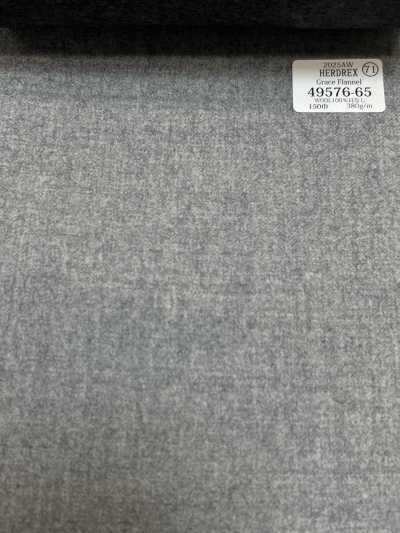 49576-65 26AW HERDREX [Flanella Grace] Flanella Grace Grigio chiaro tinta unita