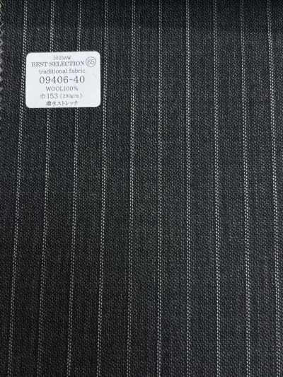 09406-40 26AW BEST SELECTION [tessuto tradizionale] Riga grigia elasticizzata idrorepellente