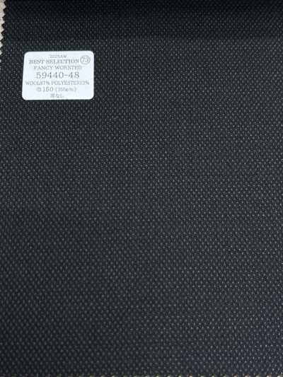 59440-48 26AW MIGLIORE SELEZIONE [WORSTED FANTASIA] Worsted fantasia blu navy scuro a micro pois