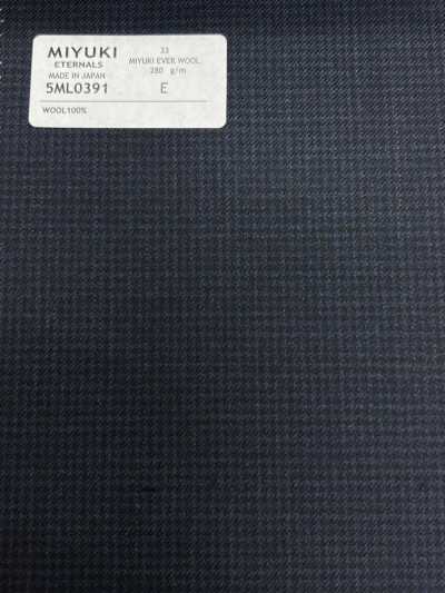 5ML0391 MIYUKI EVER WOOL (Miyuki Ever Wool) motivo pied-de-poule blu navy