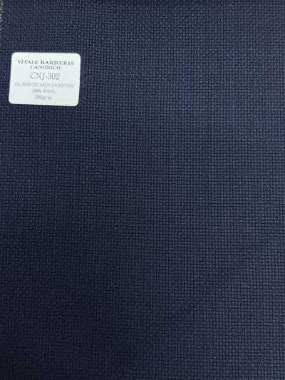 CNJ302 CANONICO Classico 21μ MONTECARLO Tessuto per giacche Hopsack Blu navy scuro tinta unita