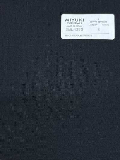 3ML4350 26SS MIYUKI Tessuto ESSENTIALS ACTIVA ADVANCE Nero tinta unita
