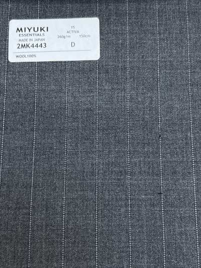 2MK4443 26SS MIYUKI Tessuto ESSENTIALS ACTIVA a righe grigio medio