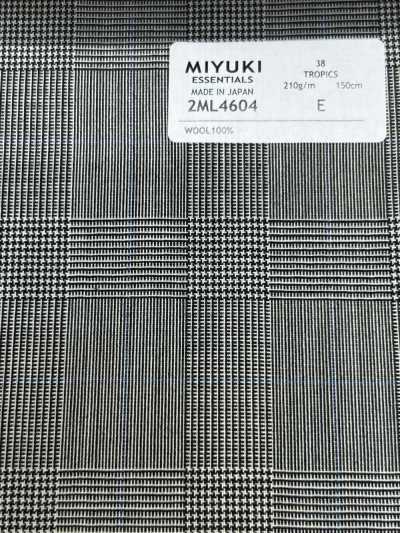 2ML4604 26SS MIYUKI Fabrics Essentials TROPICS quadri grigio chiaro
