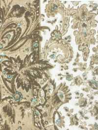 URJ-098 Fodera In Cupro 100% Di Fabbricazione Italiana, Motivo Paisley, Marrone.[Liner] TCS Foto secondaria