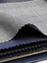 M02053-9 Linea Esclusiva KUNISHIMA1850 [Lana Extrafine 140's] Glen Check Bianco E Nero[Tessile] Società Per Azioni Kunishima Co., Ltd. Foto secondaria