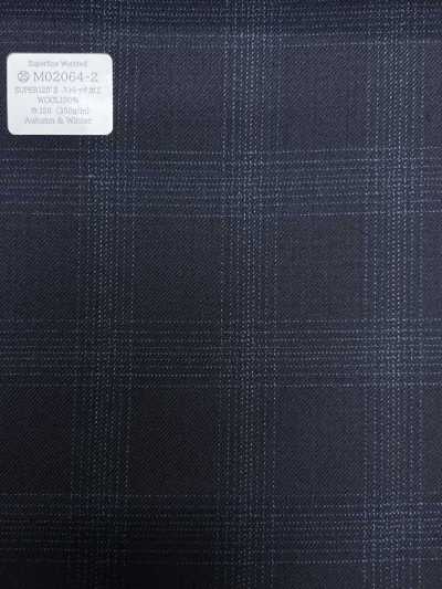 M02064-2 Linea esclusiva KUNISHIMA1850 [Pettinato superfine] Quadri mélange navy