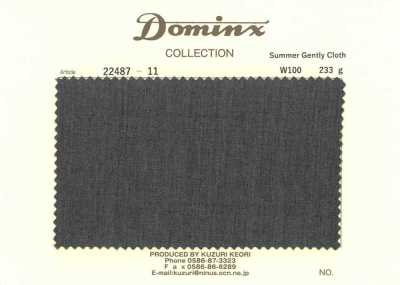 22487-11 Tessuto estivo delicato 100% lana DOMINX (Dominks) grigio scuro