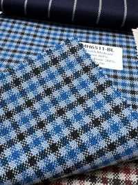 MH6511-BL Tessuto Pettinato Standard Giapponese In Lana E Mohair (Stile Tonic) A Quadri Blu[Tessile] Immagini aggiuntive