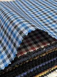 MH6511-BL Tessuto Pettinato Standard Giapponese In Lana E Mohair (Stile Tonic) A Quadri Blu[Tessile] Immagini aggiuntive