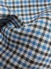 MH6511-BL Tessuto Pettinato Standard Giapponese In Lana E Mohair (Stile Tonic) A Quadri Blu[Tessile] Immagini aggiuntive