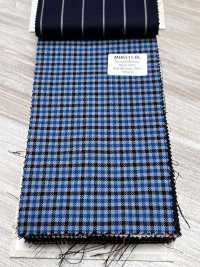 MH6511-BL Tessuto Pettinato Standard Giapponese In Lana E Mohair (Stile Tonic) A Quadri Blu[Tessile] Immagini aggiuntive