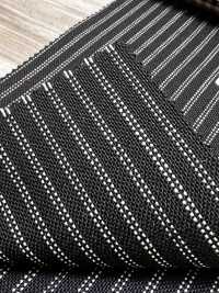 MH6521-BK Tessuto Pettinato Standard Giapponese In Lana E Kid Mohair (Stile Tonic) A Righe Nero[Tessile] Immagini aggiuntive
