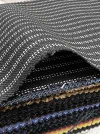 MH6521-BK Tessuto Pettinato Standard Giapponese In Lana E Kid Mohair (Stile Tonic) A Righe Nero[Tessile] Immagini aggiuntive