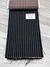 MH6521-BK Tessuto Pettinato Standard Giapponese In Lana E Kid Mohair (Stile Tonic) A Righe Nero[Tessile] Immagini aggiuntive