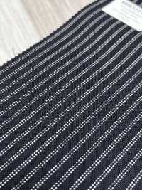 MH6521-NV Tessuto Pettinato Standard Giapponese In Lana E Kid Mohair (Stile Tonic) A Righe Blu Navy[Tessile] Immagini aggiuntive
