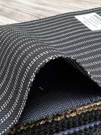 MH6521-NV Tessuto Pettinato Standard Giapponese In Lana E Kid Mohair (Stile Tonic) A Righe Blu Navy[Tessile] Immagini aggiuntive