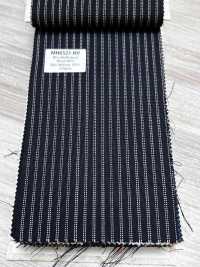 MH6521-NV Tessuto Pettinato Standard Giapponese In Lana E Kid Mohair (Stile Tonic) A Righe Blu Navy[Tessile] Immagini aggiuntive