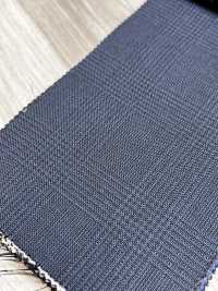 MH2431-NV Tessuto Pettinato Standard Giapponese In Lana E Mohair (Stile Tonic) A Quadri Blu Navy[Tessile] Immagini aggiuntive