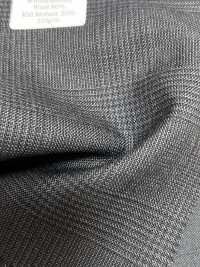 MH2431-CG Tessuto Pettinato Standard Giapponese In Lana E Kid Mohair (Stile Tonic), A Quadri, Grigio Antracite[Tessile] Immagini aggiuntive
