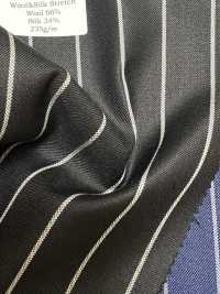 SK5524-BK Tessuto Standard Giapponese Elasticizzato A Righe In Lana E Seta, Nero[Tessile] Immagini aggiuntive